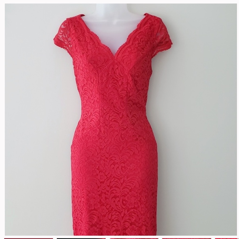 Liz Claiborne Red Lace Cocktail Dress, size 14